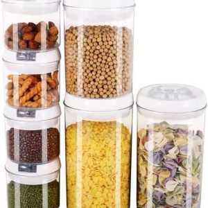 Round set of 3 airtight food jar/container 0.9L, 1.7L, 2.0L