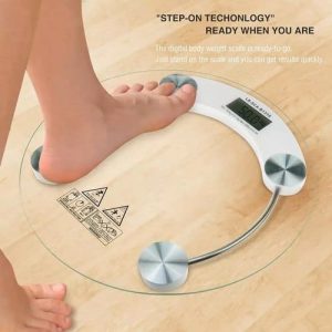 Unique 8mm tempered glass digital personal weighing scale