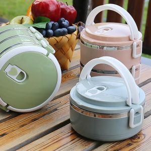 2 layer portable lunchbox, kids/student lunchbox thermal insulated lunchbox