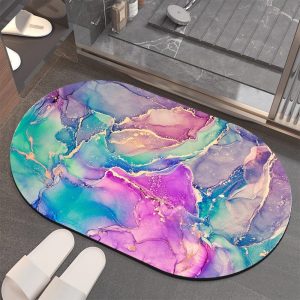 Non slip rubber bathroom mats, diatomaceous bathroom rugs/bathroom mats