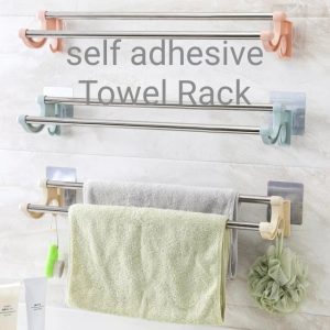 54cm self adhesive double pole towel holder, towel rack, bathroom/kitchen towel rack