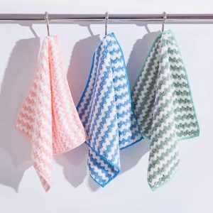 4pcs coral dish cloth, velvet kitchen cleaning cloth, hand towel kitchen cleaning cloth