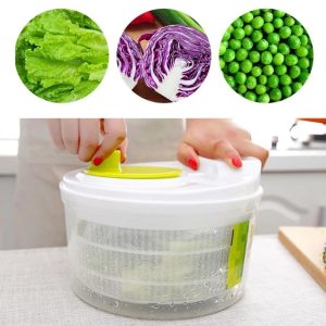 Large 3 Litre manual salad spinner, salad dryer, vegetable dehydrator vegetable spinner