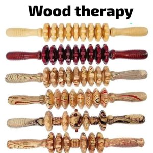 Wooden Exercise Roller Nine Wheel Shaft Whole Body Massage Roller