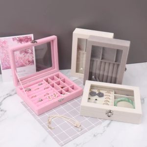 Velvet Jewelry, jewellery box, square Jewellery box