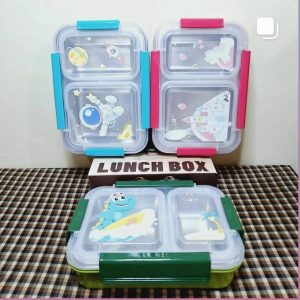 3 compartment steel lunchbox