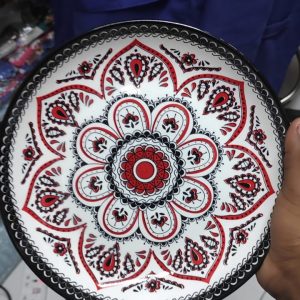 Plate size 10 red pattern